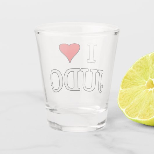I Love Judo Shot Glas (Achterkant)