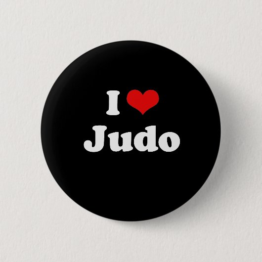 I Love Judo Tshirt Ronde Button 5,7 Cm (Voorkant)
