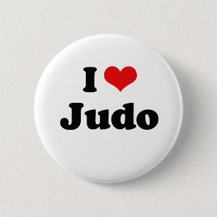 I Love Judo Tshirt Ronde Button 5,7 Cm