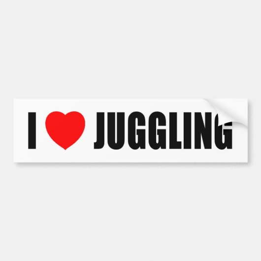 I Love Juggling Bumpersticker (Voorkant)