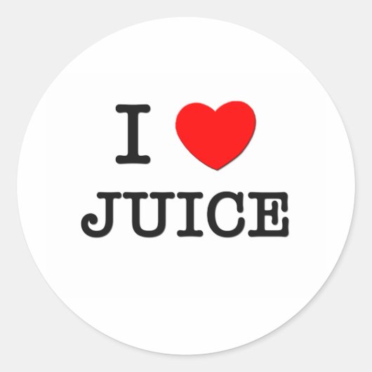 I Love Juice Ronde Sticker (Voorkant)