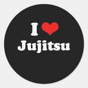 I Love Jujitsu Tshirt Ronde Sticker