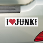 I Love Junk voor  en antiek liefhebbers Bumpersticker (Op auto)