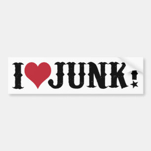 I Love Junk voor en antiek liefhebbers Bumpersticker