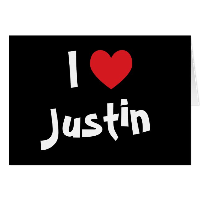 I Love Justin (Voorkant Horizontaal)