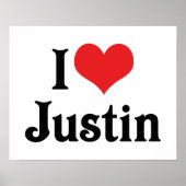 I Love Justin Poster (Voorkant)