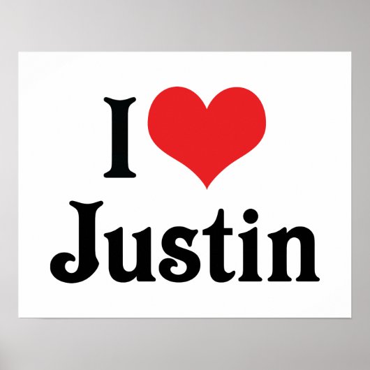 I Love Justin Poster (Voorkant)