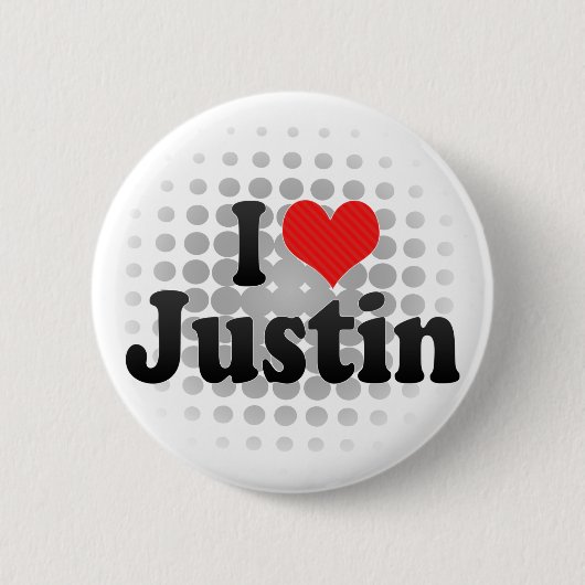 I Love Justin Ronde Button 5,7 Cm (Voorkant)