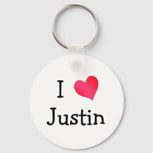 I Love Justin Sleutelhanger