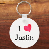 I Love Justin Sleutelhanger (Voorkant)