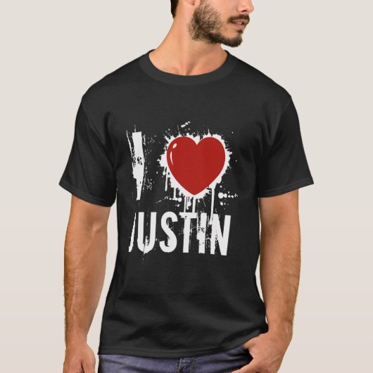 I Love Justin T-shirt (Voorkant)
