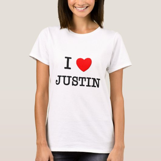 I Love Justin T-shirt (Voorkant)