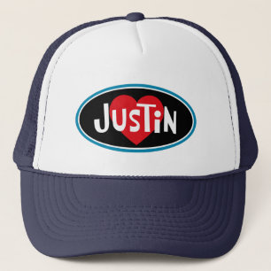 I Love JUSTIN Trucker Pet