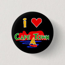 I Love Kaapstad Table Mountain Button Badge