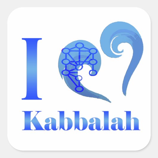 I love Kabbalah Rectangular Sticker (Voorkant)