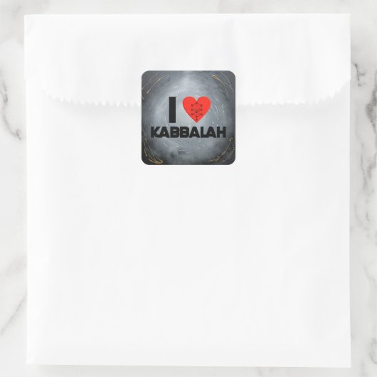 I love Kabbalah  Vierkante Sticker (Tas)
