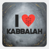I love Kabbalah  Vierkante Sticker (Voorkant)