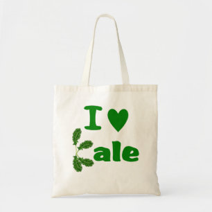 I Love Kale (I Heart Kale) Reused Grocery Cloth Tote Bag