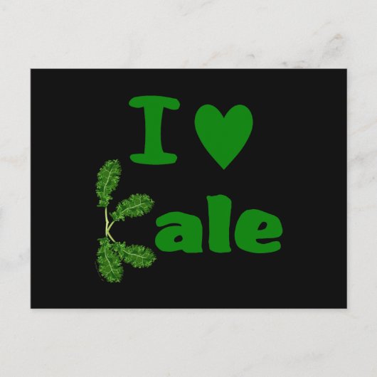 I Love Kale (I Heart Kale) Vegetable/Gardener Briefkaart (Voorkant)