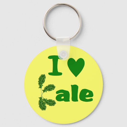 I Love Kale (I Heart Kale) Vegetable/Gardener Sleutelhanger (Voorkant)