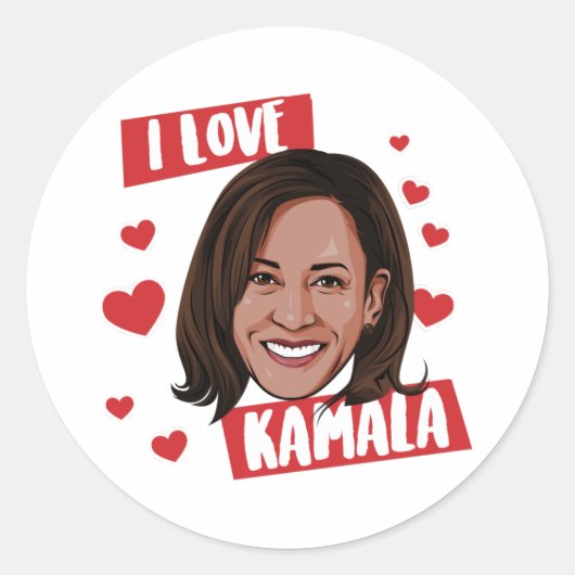 I Love Kamala Harris 2020 Ronde Sticker (Voorkant)