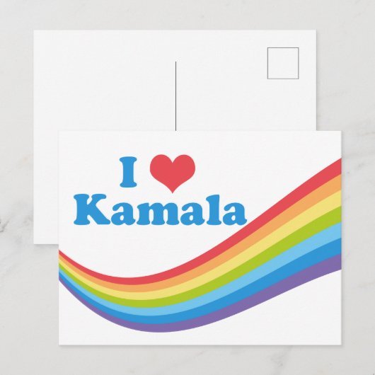 I Love Kamala Harris Cute Rainbow Briefkaart (Voorkant / Achterkant)