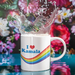 I Love Kamala Harris Cute Rainbow Koffiemok