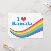 I Love Kamala Harris Cute Rainbow Political Kaart (Voorkant / Achterkant in situ)