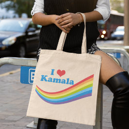 I Love Kamala Harris Rainbow Tote Bag