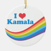 I Love Kamala Harris Rainbow Wave Keramisch Ornament (Voorkant)