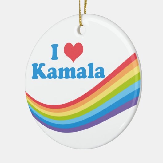 I Love Kamala Harris Rainbow Wave Keramisch Ornament (Links)