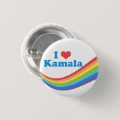 I Love Kamala Rainbow Ronde Button 3,2 Cm (Voorkant /achterkant)