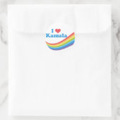 I Love Kamala Rainbow Ronde Sticker (Tas)