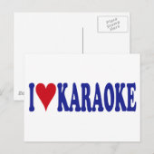 I Love Karaoke Briefkaart (Voorkant / Achterkant)