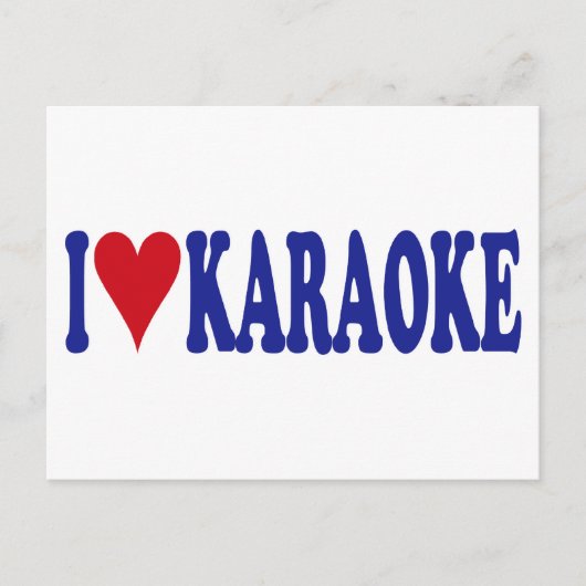 I Love Karaoke Briefkaart (Voorkant)