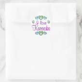I Love Karaoke Ronde Sticker (Tas)