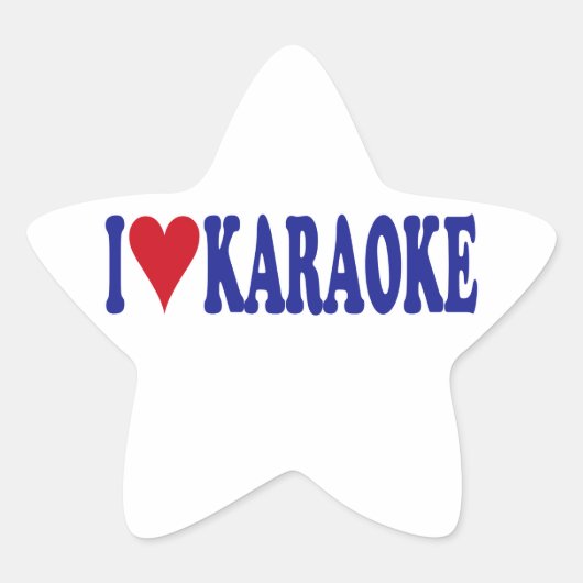 I Love Karaoke Ster Sticker (Voorkant)