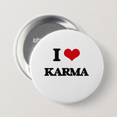 I Love Karma Ronde Button 7,6 Cm (Voorkant /achterkant)