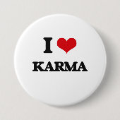 I Love Karma Ronde Button 7,6 Cm (Voorkant)