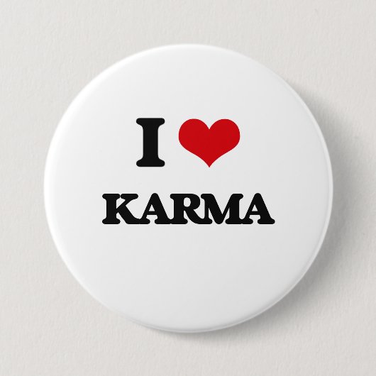 I Love Karma Ronde Button 7,6 Cm (Voorkant)
