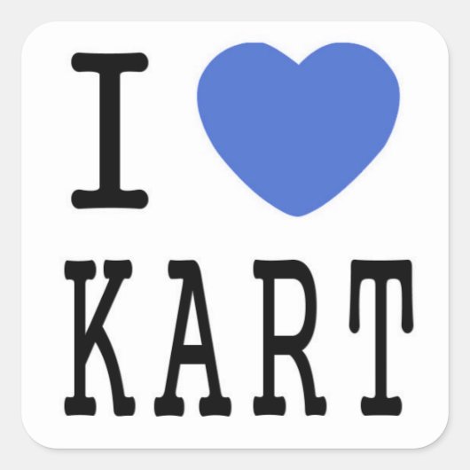 I Love KART Vierkante Sticker (Voorkant)
