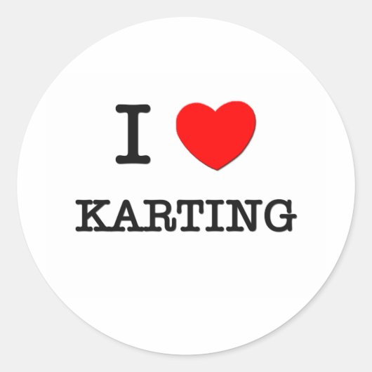I Love Karting Ronde Sticker (Voorkant)
