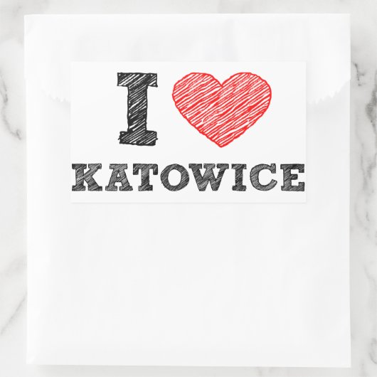 I-love-Katowice Rechthoekige Sticker (Tas)