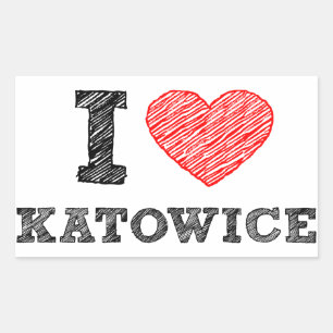I-love-Katowice Rechthoekige Sticker