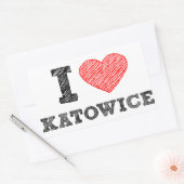 I-love-Katowice Rechthoekige Sticker (Envelop)