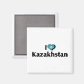 I Love Kazachstan Flag Magneet (Voorkant / Achterkant)