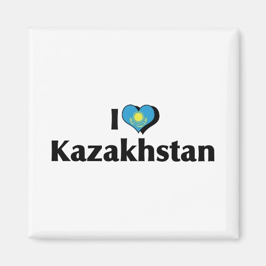 I Love Kazachstan Flag Magneet (Voorkant)