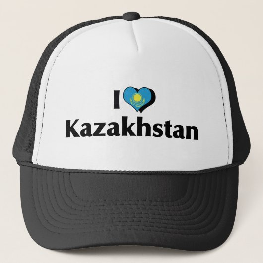I Love Kazachstan Flag Trucker Pet (Voorkant)