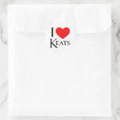 I Love Keats Ronde Sticker (Tas)