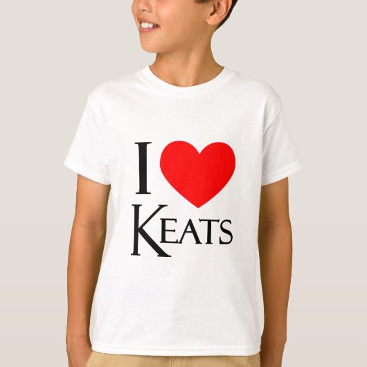 I Love Keats T-shirt (Voorkant)